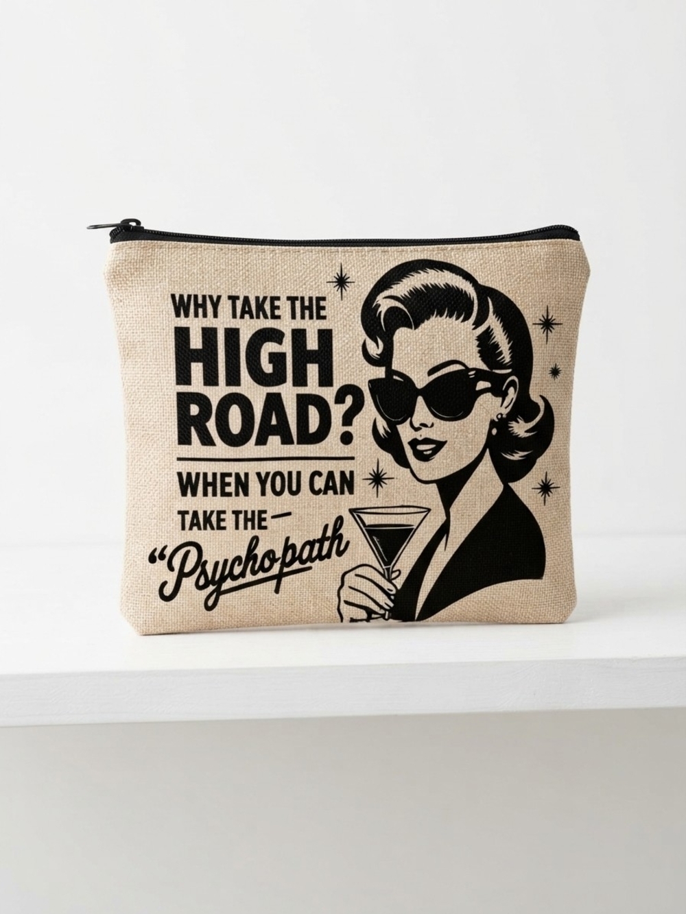 NEW High Road or Psychopath Large Cosmetic Bag  (0318)